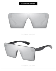 K - style Retro Super Large Rim Square Sunglasses Trendy Men and Women Fashion Sunglasses for a Slim Look Integrated Glasses Ins Internet Celebrity - SHOWLU FASHION STORE