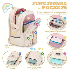 Kawaii Backpack For School With Convertible Shoulder Tote Bag, Cute Multiple Pockets Backpack For Primary Elementary High School, 3 Pcs Set - SHOWLU FASHION STORE