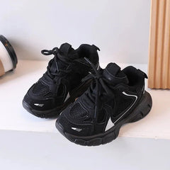 Kids Casual Running Shoes with Thick Soles Boys Girls Fashion Versatile Sports Shoes 2024 New Children Mesh Breathable Sneakers - SHOWLU FASHION STORE
