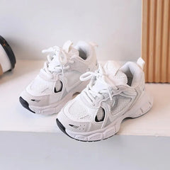 Kids Casual Running Shoes with Thick Soles Boys Girls Fashion Versatile Sports Shoes 2024 New Children Mesh Breathable Sneakers - SHOWLU FASHION STORE