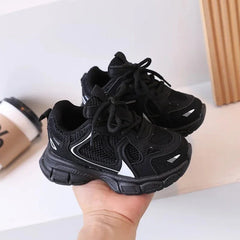 Kids Casual Running Shoes with Thick Soles Boys Girls Fashion Versatile Sports Shoes 2024 New Children Mesh Breathable Sneakers - SHOWLU FASHION STORE