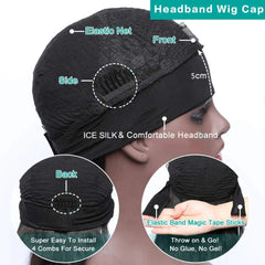 Kinky Straight Headband Wigs Remy Human Hair Wig Ready To Wear Brazilian Yaki Straight Headband Human Hair Wig for Women - SHOWLU FASHION STORE