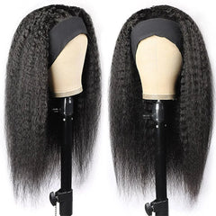 Kinky Straight Headband Wigs Remy Human Hair Wig Ready To Wear Brazilian Yaki Straight Headband Human Hair Wig for Women - SHOWLU FASHION STORE