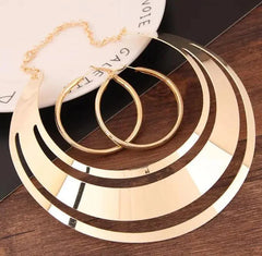 KMVEXO Trendy Gold Color Torques Necklace Round Earrings Sets Women Party Statement Jewelry Dress Accessories Bijoux Female Gift - SHOWLU FASHION STORE