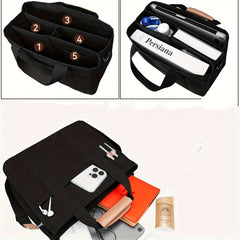 Large Capacity Multi Pocket Shoulder Bag With Compartment, Versatile Handbag With Durable Handles, Beige - SHOWLU FASHION STORE