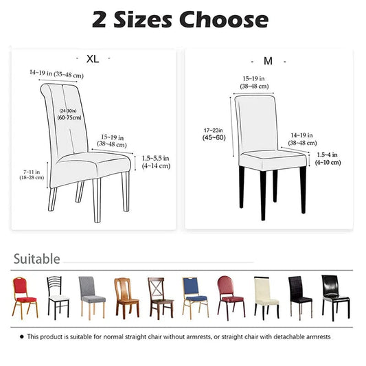 Large Chair Covers for Dining Room, Geometric Slipcover for high back Dining Chair, Soft Stretch Washable Removable - SHOWLU FASHION STORE