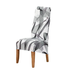 Large Chair Covers for Dining Room, Geometric Slipcover for high back Dining Chair, Soft Stretch Washable Removable - SHOWLU FASHION STORE