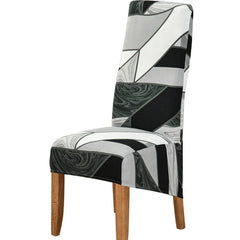 Large Chair Covers for Dining Room, Geometric Slipcover for high back Dining Chair, Soft Stretch Washable Removable - SHOWLU FASHION STORE