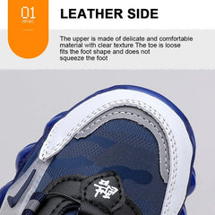 Leather Kids Running Shoes Fashion Youngsters Teens Casual Walking Students Sneakers Breathable Soft Children Outdoor Sports - SHOWLU FASHION STORE