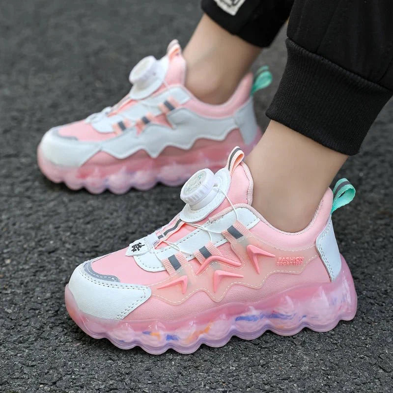 Leather Kids Running Shoes Fashion Youngsters Teens Casual Walking Students Sneakers Breathable Soft Children Outdoor Sports - SHOWLU FASHION STORE