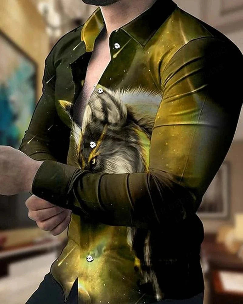 Lightning Hawaiian Shirts Floral 3d Printed Shirts Men Fashion Shirt Long Sleeve Casual Beach Blouse Lapel Blouse Men's Clothing - SHOWLU FASHION STORE