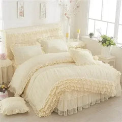 Luxury Bedding Sets Lace Home 3 Pcs Duvet Cover Comforter Cotton Bedding Sets Queen/King Soft Duvet Cover Beds with pillowcases - SHOWLU FASHION STORE