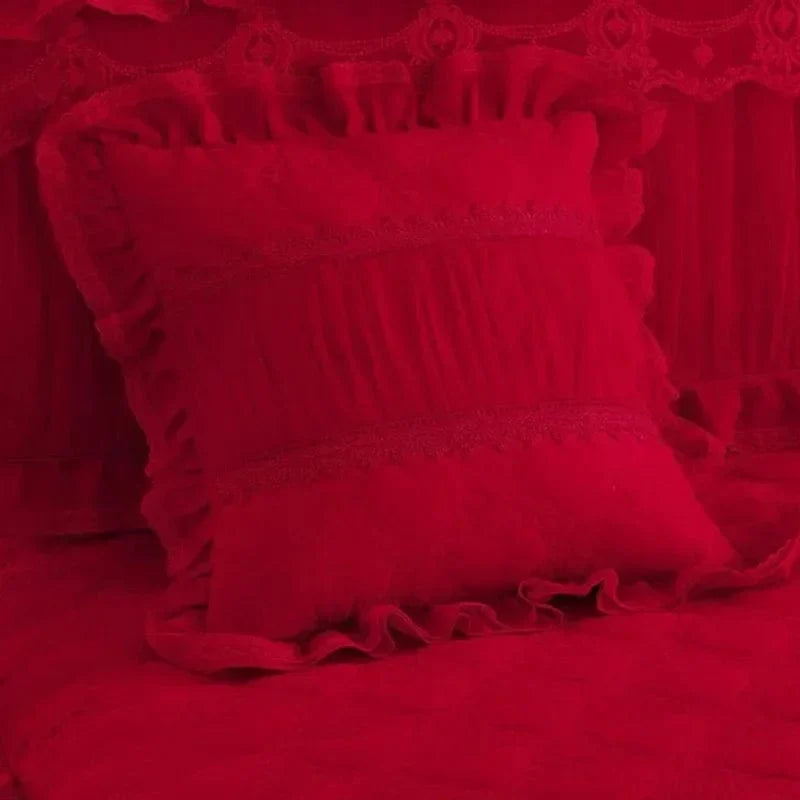 Luxury Bedding Sets Lace Home 3 Pcs Duvet Cover Comforter Cotton Bedding Sets Queen/King Soft Duvet Cover Beds with pillowcases - SHOWLU FASHION STORE