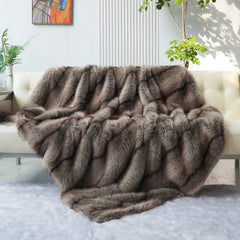 Luxury Faux Fur Blanket High - end Bed Fox Fur Blankets For Beds Plaid on The Sofa Cover Decoration Home Blankets And Throws - SHOWLU FASHION STORE