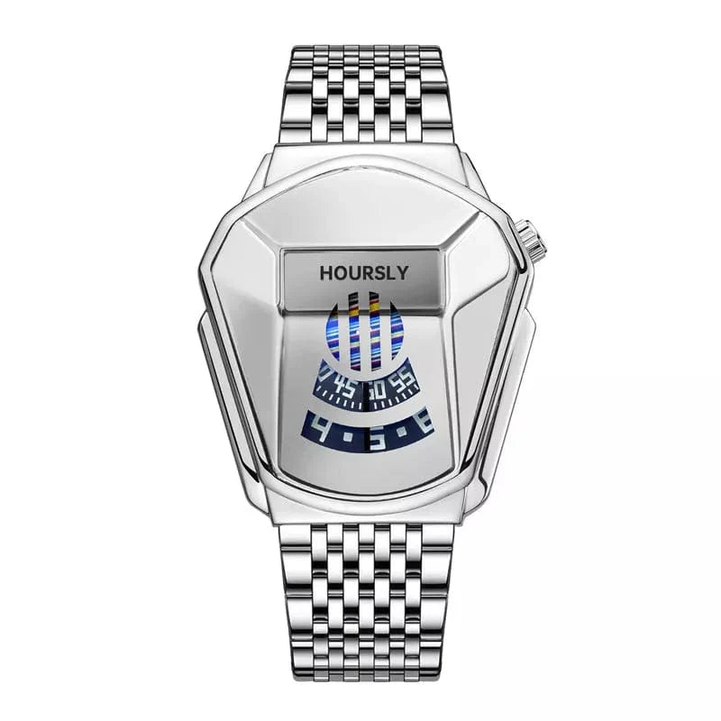 Luxury Hoursly Brand Trend Cool Men's Wrist Watch Stainless Steel Technology Fashion Quartz Watch For Men 2021 Relogio Masculino - SHOWLU FASHION STORE