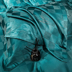 Luxury Jacquard Bedding Sets White Comfort A/B High - End Embroidery Duvet Cover Pillowcase Exquisite Bed Sheet Queen King Size - SHOWLU FASHION STORE