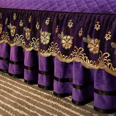 Luxury Quilted Bedding Super Soft Bedspreads Lace Bed Skirt Pillowcases Crystal Velvet Sheets for Girl King/Queen Size Bed Cover - SHOWLU FASHION STORE