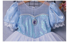 LZH Kids Elsa Princess Dress Movie Costume Girl Halloween Carnival Costume Birthday Party Dress - SHOWLU FASHION STORE