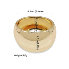MANILAI Big Shiny Surface Alloy Cuff Bracelets Bangles For Women Fashion Jewelry Statement Punk Wide Metal Bangle Gold Color - SHOWLU FASHION STORE