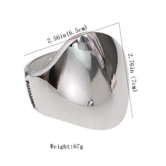 MANILAI Punk Shiny Surface Alloy Cuff Bangles Bracelets For Women Fashion Jewelry Statement Big Alloy Bangle Wholesale - SHOWLU FASHION STORE