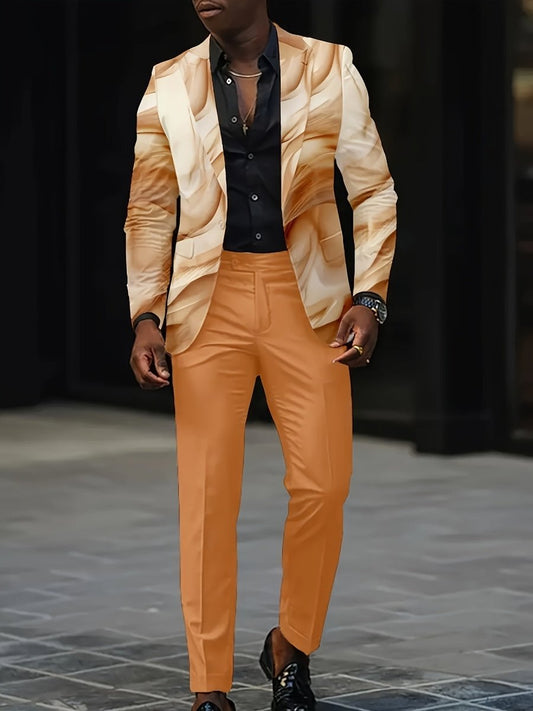 Men And Women Slim Fit Nightclub Style Suits, Advanced Elegance Fashion Western - style Clothes Autumn Winter Party Pink Leopard Print Printed Jacket And Long Pants 2pcs Set for Men Hip Hop Outerwear Clothes. - SHOWLU FASHION STORE