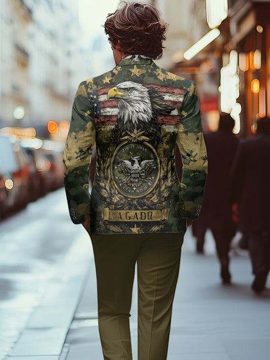 Men And Women Slim Fit Nightclub Style Suits, Christmas Fashion Western - style Clothes Autumn Winter Party Digital Printed Jacket And Long Pants 2pcs Set For Men Hip Hop Outerwear Clothes. - SHOWLU FASHION STORE