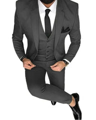 Men Suits Prom Tuxedo Slim Fit 3 Piece Groom Wedding Suits For Men Custom Blazer Terno Masuclino 3 pieces (jacket +vest +pant) - SHOWLU FASHION STORE