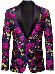 Mens Blazer Blue Solid Color Chamois Suit Jackets Regular Fit Coat Wedding Party Prom - SHOWLU FASHION STORE