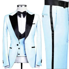 Men's Blazer Trousers Green Suit Party Wear 1 Button Peaked Lapel Prom Tuxedo Slim Fit For Groom Wedding 3Pcs Jacket Pants Vest - SHOWLU FASHION STORE