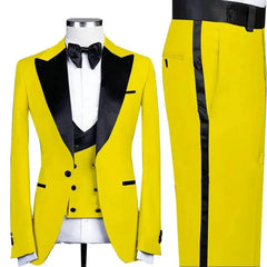 Men's Blazer Trousers Green Suit Party Wear 1 Button Peaked Lapel Prom Tuxedo Slim Fit For Groom Wedding 3Pcs Jacket Pants Vest - SHOWLU FASHION STORE