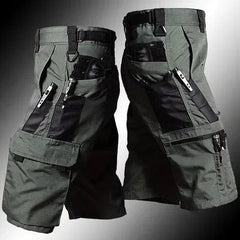 Mens Cargo Shorts Summer Tactical Cropped Trousers Outdoor Waterproof Multi - pocket Bermudas Pants Camo Ripstop Hiking - SHOWLU FASHION STORE