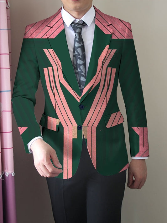 Men'S Casual Blazer in Pumpkin Color for Halloween, Featuring American Trendy Style for Young Adults. - SHOWLU FASHION STORE