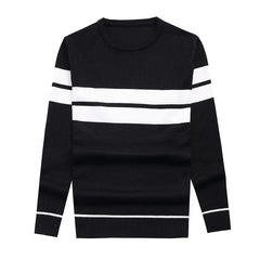 Men's Casual Striped Knit Spring and Autumn Long Sleeved Pullover Fashion Top - SHOWLU FASHION STORE