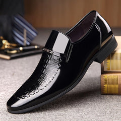 Men'S Casual Striped Pointed - Toe Loafers, All - Season Slip - On Tuxedo Dress Shoes, Upper & Lining, Rubber Sole, Business Casual Footwear for Men - SHOWLU FASHION STORE
