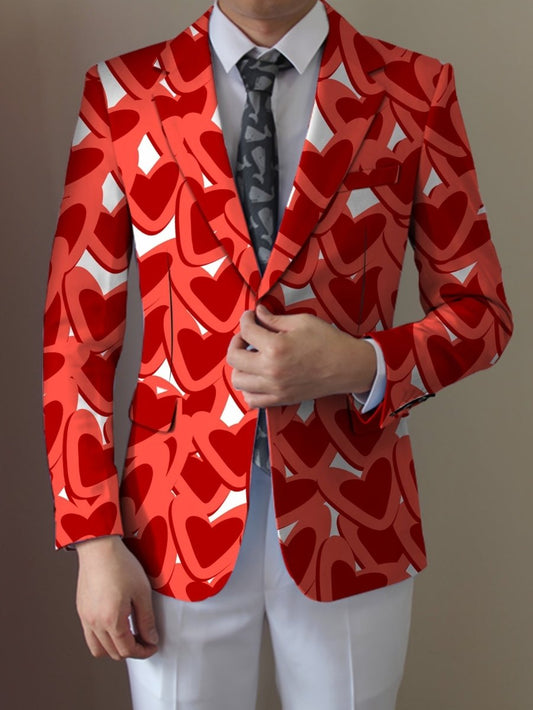 Men's Classic Solid Color Blazer - Casual Polyester & Elastane, Button Detail, Perfect for All Seasons - SHOWLU FASHION STORE