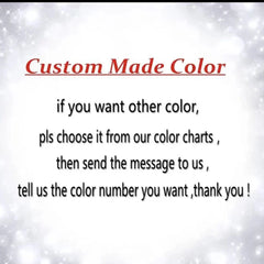 A text graphic explaining how to request a custom color for a suit jacket.
