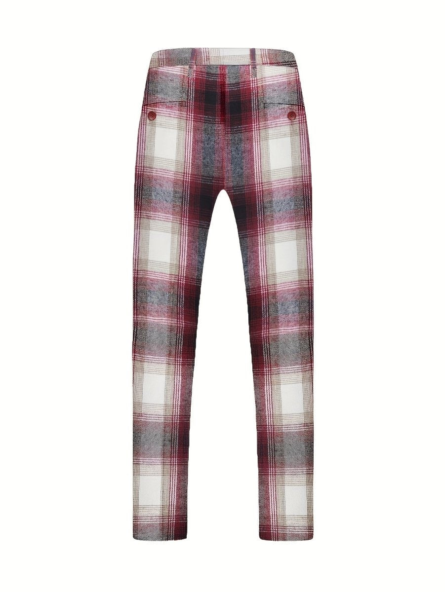 Men's Elegant Business Two - Piece Suit with Plaid, Two - Button Jacket and Pants, Suitable for Commuting, Business Travel, Wedding Banquet - SHOWLU FASHION STORE