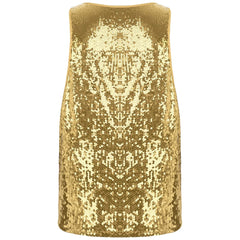 Mens Glitter Sequin Dance Vest Tank Tops Low Crew Neck Smooth Lining Waistcoat Top for Club Music Festival Disco Party Dancing - SHOWLU FASHION STORE