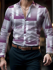 Men's Hawaiian Shirt Blue Striped Printed Shirt Fashion Elegant Summer Beach Shirt Temperament Streetwear Lapel Mens Clothing - SHOWLU FASHION STORE