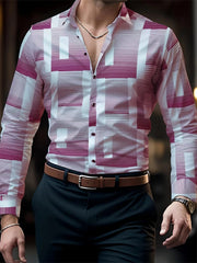 Men's Hawaiian Shirt Blue Striped Printed Shirt Fashion Elegant Summer Beach Shirt Temperament Streetwear Lapel Mens Clothing - SHOWLU FASHION STORE