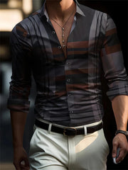 Men's Hawaiian Shirt Blue Striped Printed Shirt Fashion Elegant Summer Beach Shirt Temperament Streetwear Lapel Mens Clothing - SHOWLU FASHION STORE