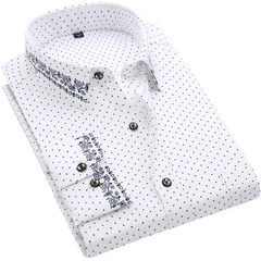 Men's Long Sleeve Printed Casual Shirt Fashion Trun - down Collar Wedding Party Shirts Soft Hawaiian Holiday Summer Shirt - SHOWLU FASHION STORE