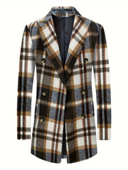 Men'S New Autumn And Winter Plaid Coat, Warm And Stylish. - SHOWLU FASHION STORE