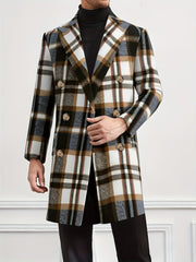 Men'S New Autumn And Winter Plaid Coat, Warm And Stylish. - SHOWLU FASHION STORE