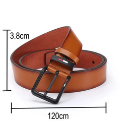 Men's PU Leather Alloy Pin Square Buckle Belt BusinessLeisure Belts 2023 Fashion Black Coffee Brown WaistBelts for Men - SHOWLU FASHION STORE