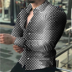 Men's shirt long sleeve gradient lapel buttoned top green black blue purple red daily vacation fashion casual breathable XS - 6XL - SHOWLU FASHION STORE