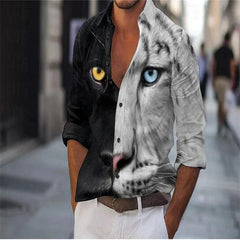 Men's Shirt Plaid Stripe Geometric Stand Collar Outdoor Street Print Long Sleeve Clothing Fashion Streetwear Designer Casual - SHOWLU FASHION STORE