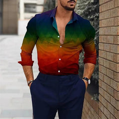 Men's Shirt Plaid Stripe Geometric Stand Collar Outdoor Street Print Long Sleeve Clothing Fashion Streetwear Designer Casual - SHOWLU FASHION STORE