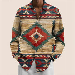 Men's Shirt Plaid Stripe Geometric Stand Collar Outdoor Street Print Long Sleeve Clothing Fashion Streetwear Designer Casual - SHOWLU FASHION STORE