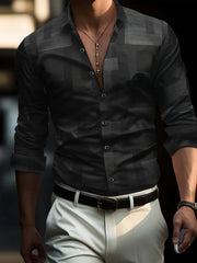 Men's Shirts 3D Print Modern Geometric Long Sleeve shirts Casual Lapel full sleeved Business shirt for Men Oversized clothing - SHOWLU FASHION STORE